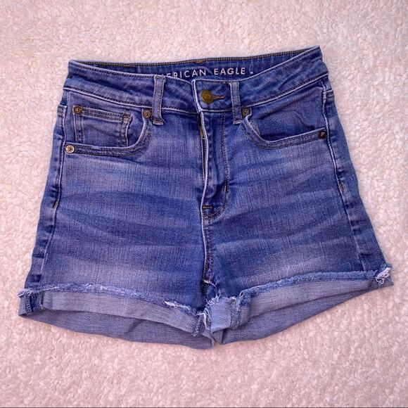 American Eagle Super Hi-Rise Shorties Sz 0 - Picture 1 of 9